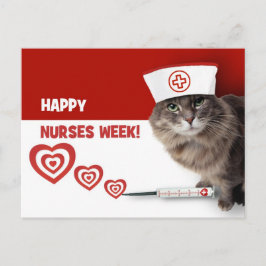 Lycklig Nurses Week. Funny Kattunge Vykort