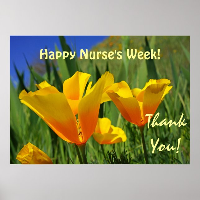 Lycklig Nurses Week! konstutskrifter poster tack! (Framsidan)