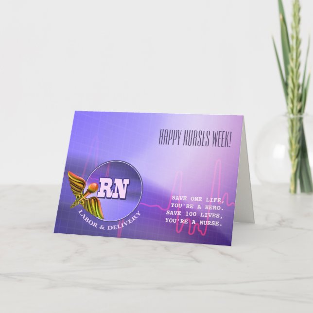 Lycklig Nurses Week. Medicinskt ledkort Tack Kort (Framsida)