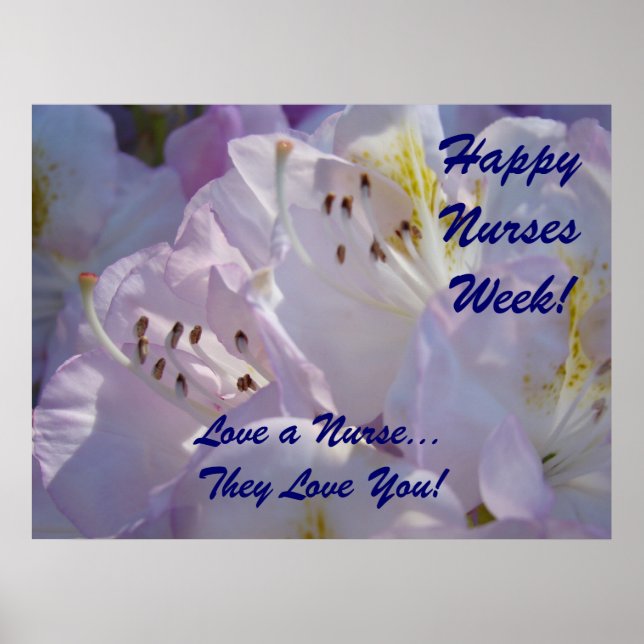 Lycklig Nurses Week! poster Kärlek en Nurse Blommi (Framsidan)