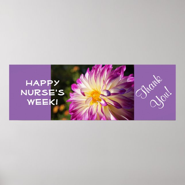 Lycklig Nurses Week! poster Tack Dahlias Nurse! (Framsidan)