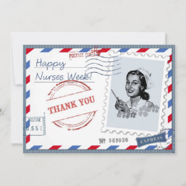 Lycklig Nurses Week. Retro-sjukförsäkringskort för Tack Kort