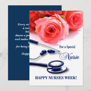 Lycklig Nurses Week. Ro och stetoskopkort Inbjudningar
