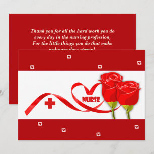 Lycklig Nurses Week. Röd ros Kort