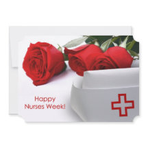 Lycklig Nurses Week. Röd ros och sjukförsäkringsko