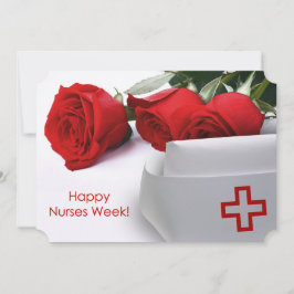 Lycklig Nurses Week. Röd ros och sjukförsäkringsko Inbjudningar