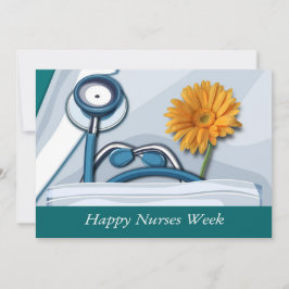 Lycklig Nurses Week. Stetoskop och Daisy Kort