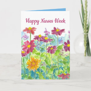 Lycklig Nurses Week Tack Zinnia Flowers Kort