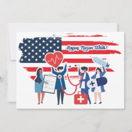 Lycklig Nurses Week. USA Patriotic Anpassningsbar Tack Kort