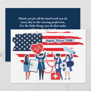 Lycklig Nurses Week. USA Patriotic Anpassningsbar Tack Kort
