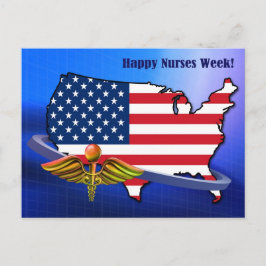 Lycklig Nurses Week. USA Patriotic Vykort