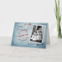 Lycklig Nurses Week. Vintage Photo Anpassningsbar Kort
