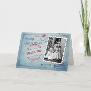 Lycklig Nurses Week. Vintage Photo Anpassningsbar Kort