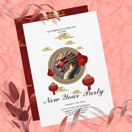 Lycklig ny kinesisk drake år inbjudningar