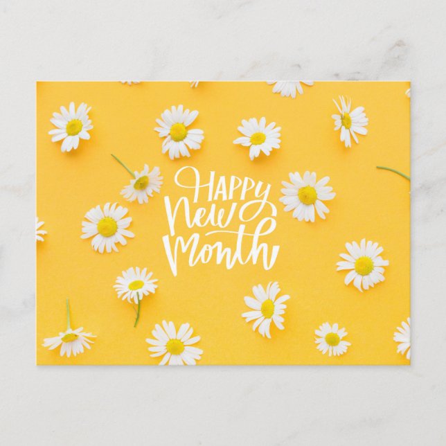 Lycklig, ny månad vykort (Framsida)