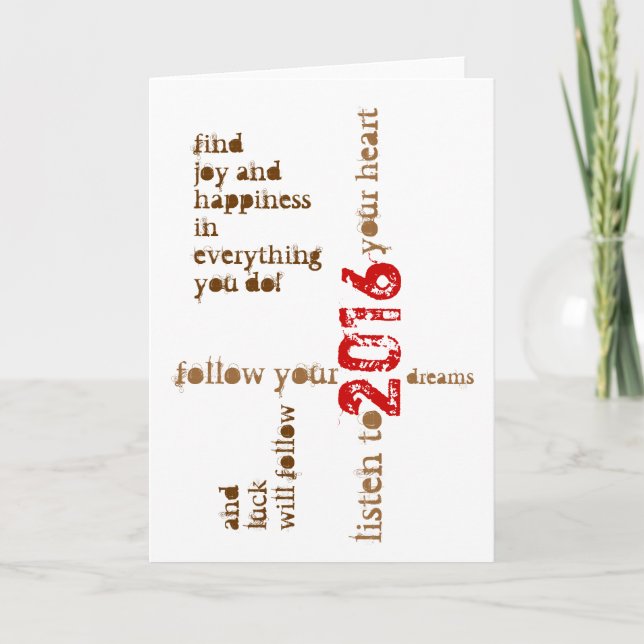 lycklig nya 2016 års kort (Framsida)