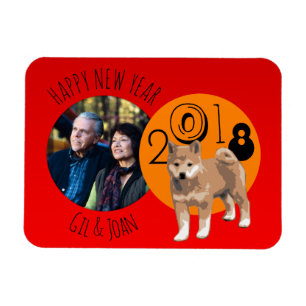 Lycklig - nyår 2018 - fotomagnet ram magnet