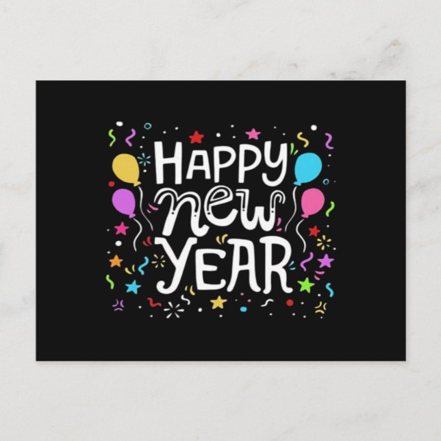 Lycklig Nyår Fyrverkeri Firande Present  Helg Vykort (Framsida)