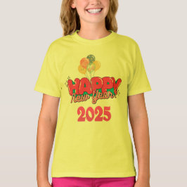 Lycklig, nyår T-shirt 2025