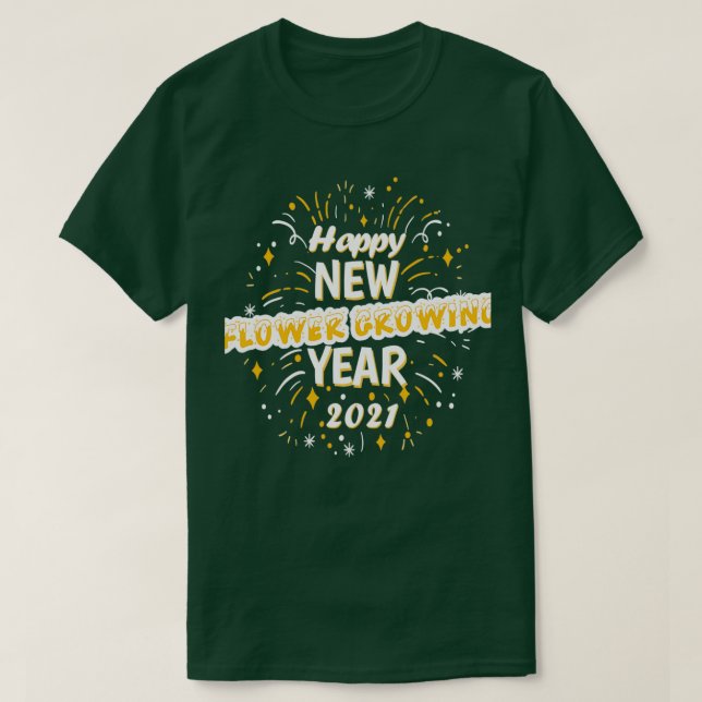 Lycklig - nyblomning år 2021, Hälsning T Shirt (Design framsida)