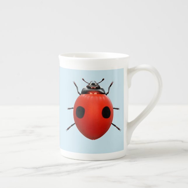 Lycklig Nyckelpiga Benporslin Mugg (Höger)