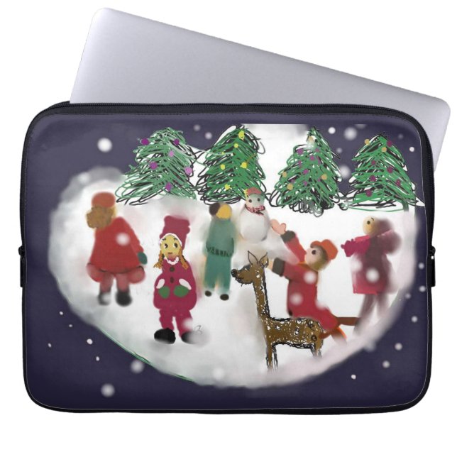 Lycklig - nytt år laptop fodral (Framsidan)