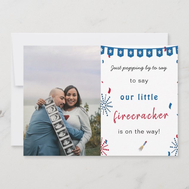 Lycklig oberoende 4:e july baby gravid foto meddelande (Framsida)