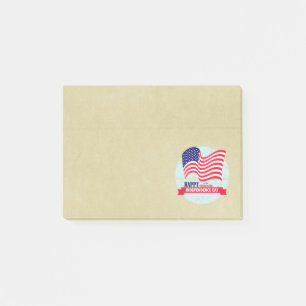 Lycklig oberoende dag Amerikanska Flagga Illustrat Post-it Block