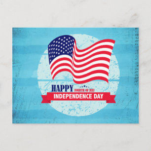 Lycklig oberoende dag Amerikanska Flagga Illustrat Vykort