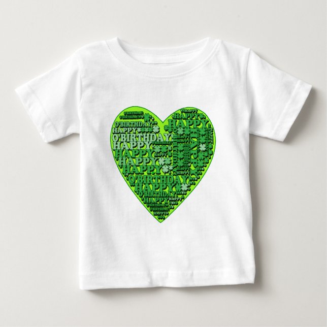Lycklig O'Birthday med Heart T-tröjor och gåvor T-shirt (Framsida)