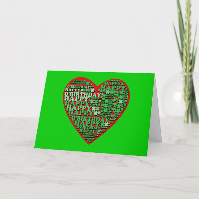 Lycklig O'Birthday St patricks day Birthday Tshirt Kort (Framsida)