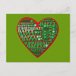 Lycklig O'Birthday St patricks day Birthday Tshirt Vykort