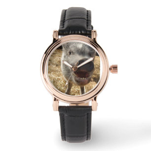 Lycklig och att le, mini- gris armbandsur
