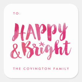 Lycklig och Bright Gift Märkre Sticker Fyrkantigt Klistermärke