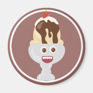 Lycklig och Cute Sundae Pal Magnet