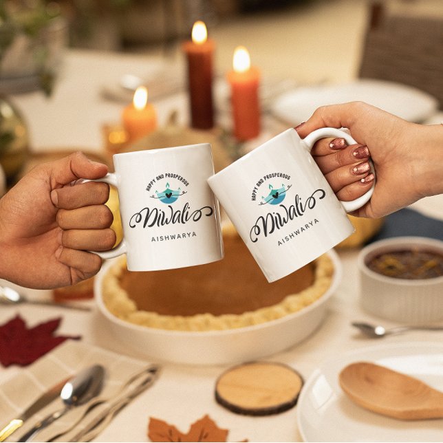 Lycklig och den välmående presenten för Diwali-anp Kaffemugg (Skapare uppladdad)