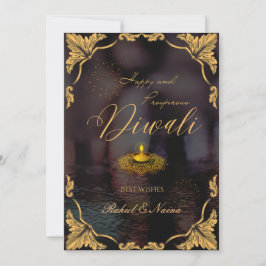 Lycklig och det välmående anpassadet Diwali Elegan Julkort
