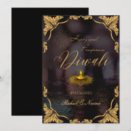 Lycklig och det välmående anpassadet Diwali Elegan Julkort