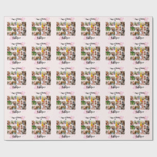 Lycklig och Fabulous 50:e födelsedag multifoto Presentpapper