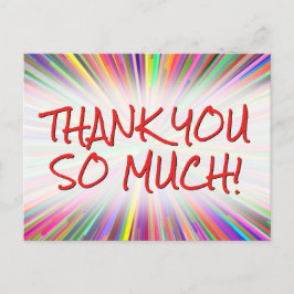 Lycklig och lekfull "TACK SO MUCH!" vykort