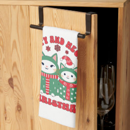 Lycklig och Meowy-julklappar Kökshandduk