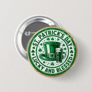 Lycklig och salig St. Patrick's Day Knapp
