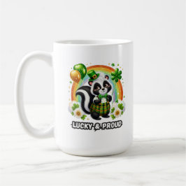 Lycklig och stolt Shamrock Skunk Kaffemugg