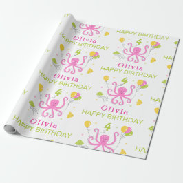 Lycklig Octopus Birthday Presentpapper