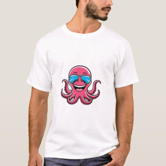 Lycklig Octopus med blåa glasögon (grafik Tee) T Shirt