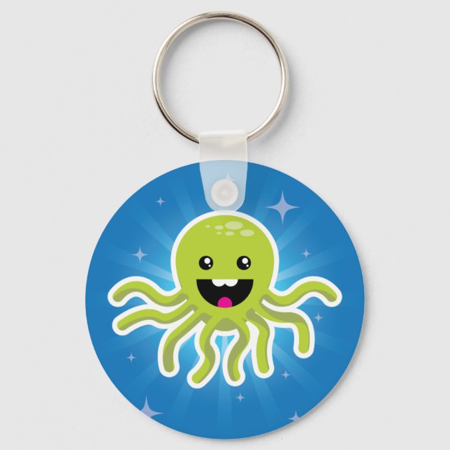 Lycklig Octopus Nyckelring (Framsida)