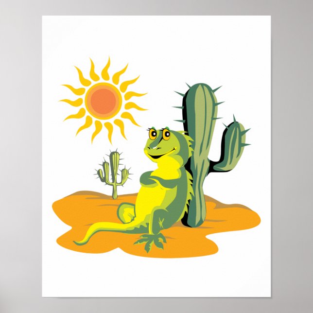 lycklig ödla i öknen poster (Framsidan)