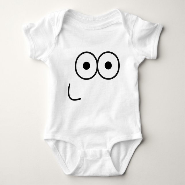 Lycklig Öga och mun-Baby Bodykosten T-shirt (Framsida)