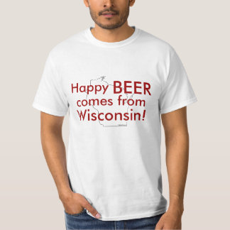 Lycklig öl kommer från Wisconsin Tee