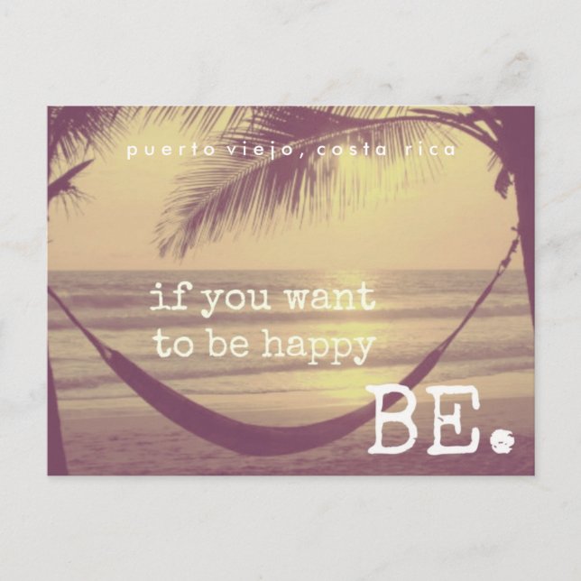 Lycklig om Beach Costa Rica-vykortet Vykort (Framsida)